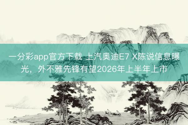 一分彩app官方下載 上汽奧迪E7 X陳說(shuō)信息曝光，外不雅先鋒有望2026年上半年上市