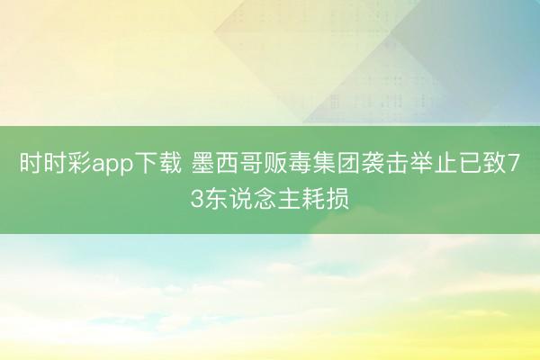 時時彩app下載 墨西哥販毒集團(tuán)襲擊舉止已致73東說念主耗損