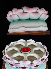 陶瓷蓮花七星燭臺(tái)酥油燈座家居裝飾擺件